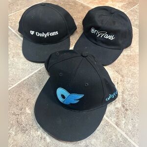 Lot of 3 Black OnlyFans Baseball Caps